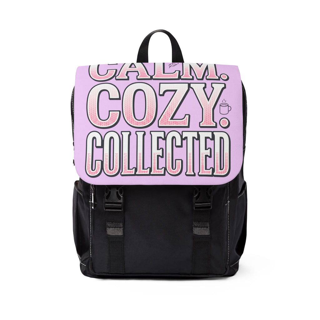 Calm Cozy Collected Backpack — Light Purple Casual Shoulder Backpack