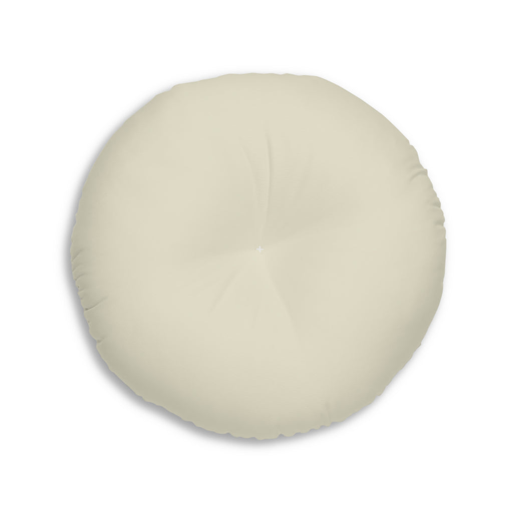 Round Tufted Floor Pillow — “Comfort Is the New Luxury” Decorative Cushion