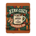 Stay Cozy Hot Cocoa Mug Sherpa Blanket | Warm & Cozy Snuggle Up