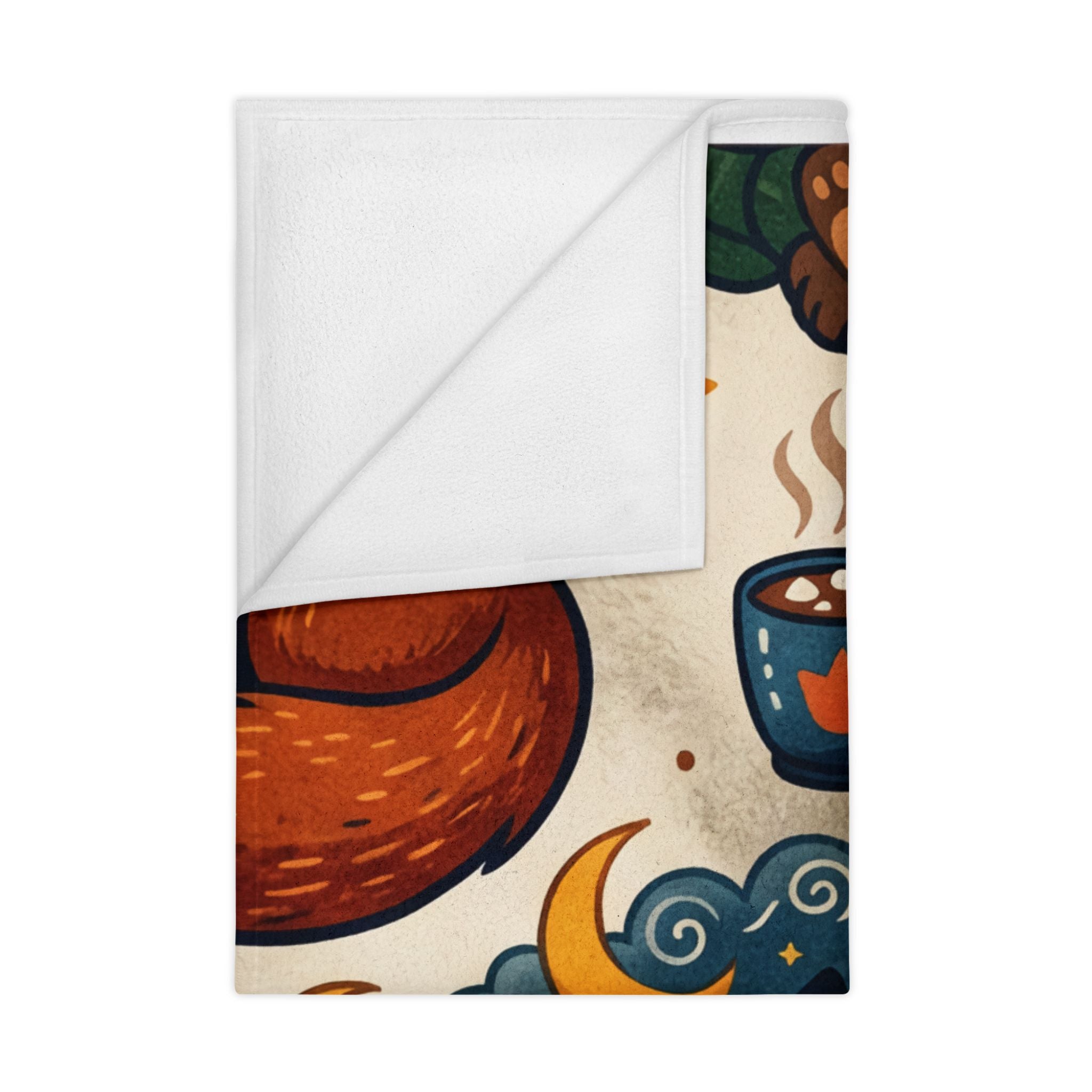 Cozy Woodland Toddler Blanket – Fox & Bear Sleepy Night Nursery Throw