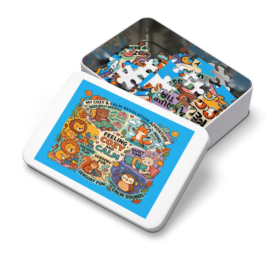 Cozy & Calm Kids Jigsaw Puzzle — Sensory Regulation Tin Set