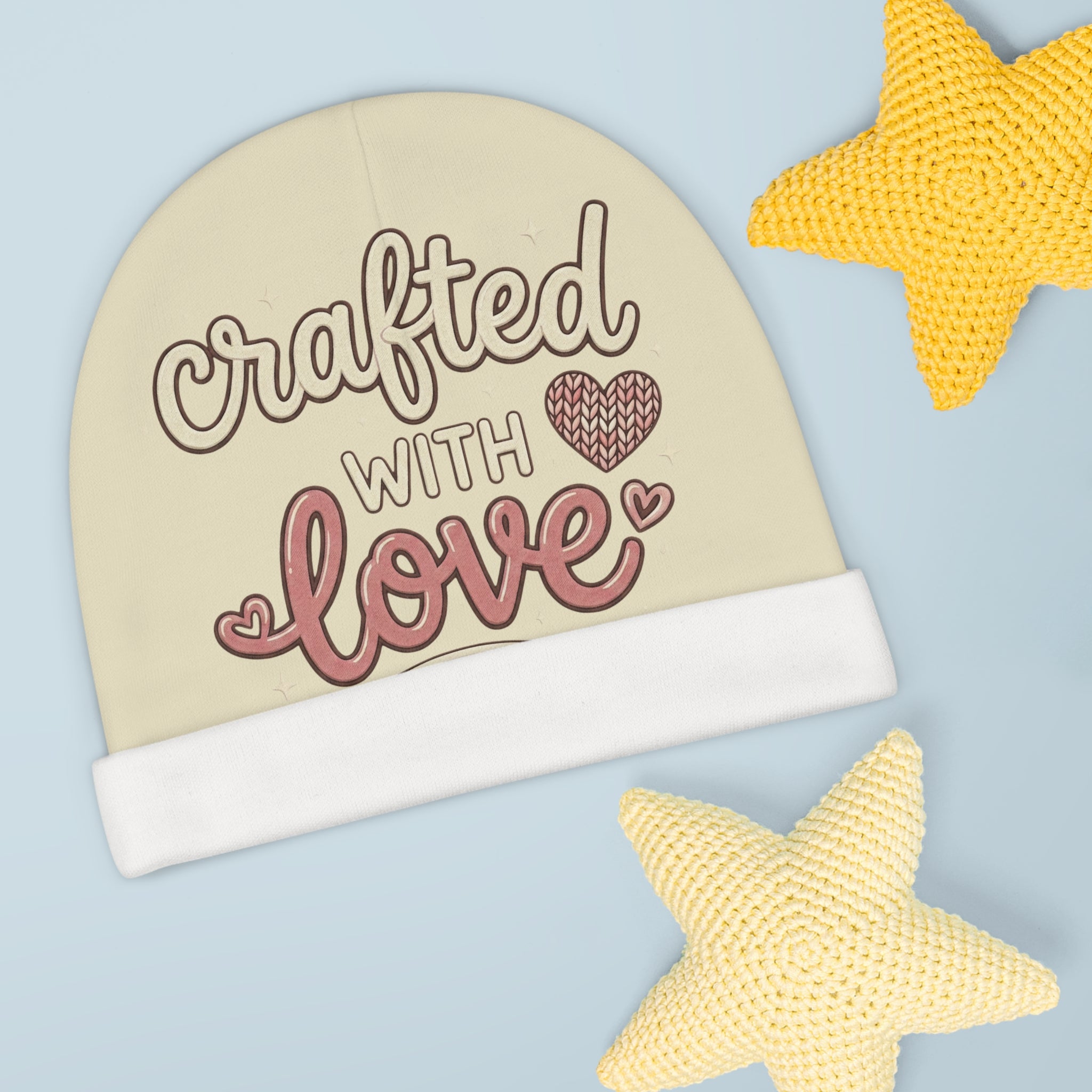 Baby Beanie — "Crafted With Love" Infant Knit Hat