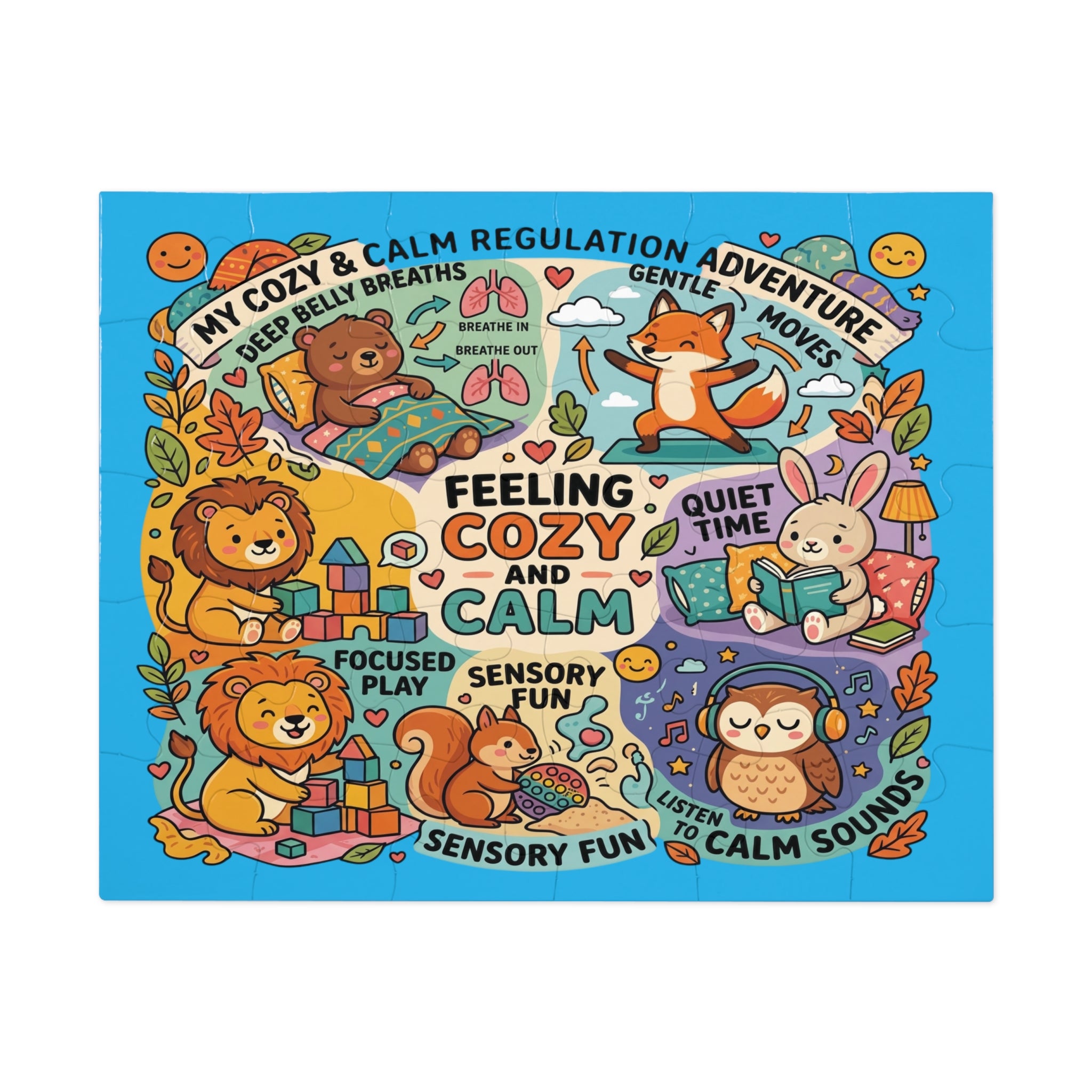 Cozy & Calm Kids Jigsaw Puzzle — Sensory Regulation Tin Set
