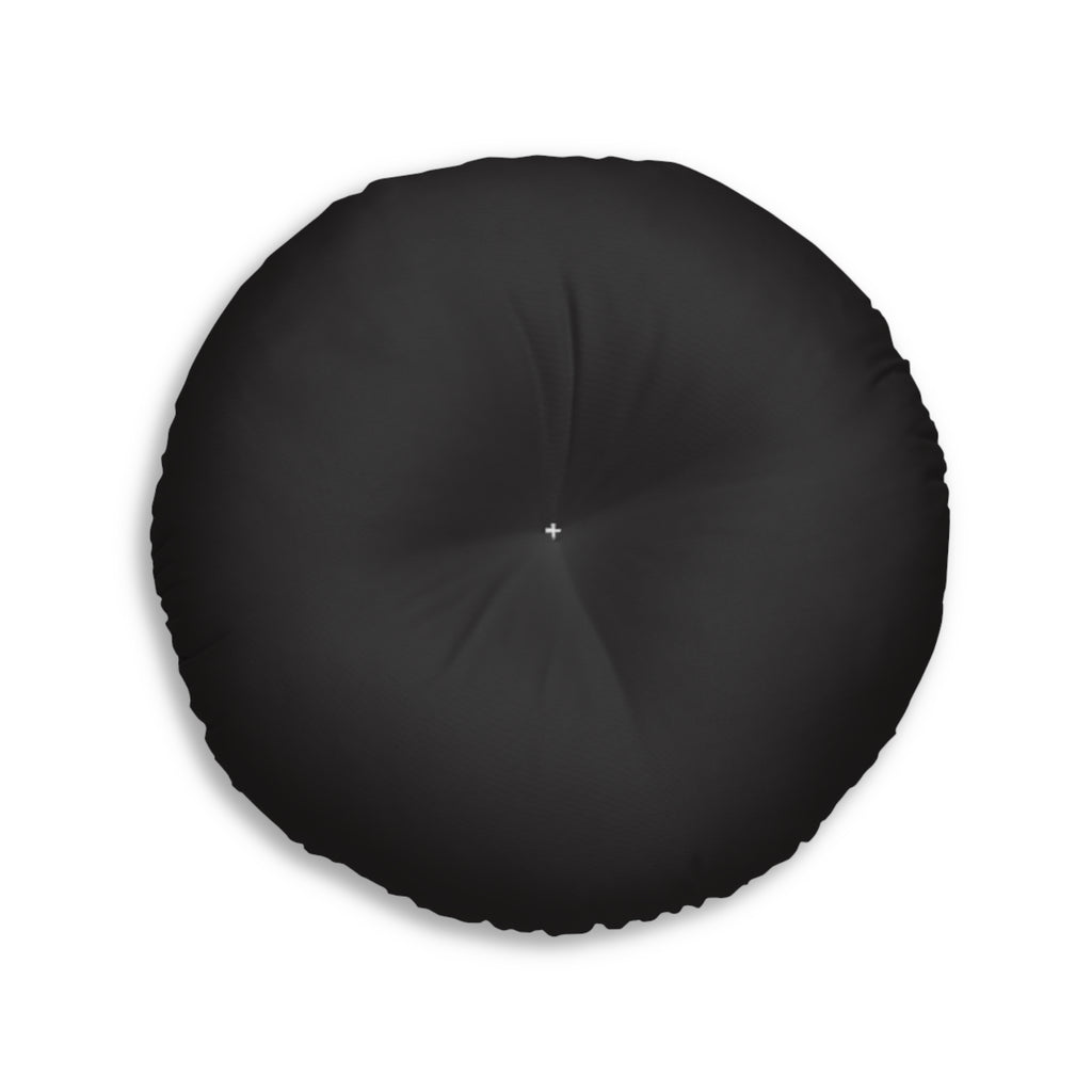 Round Tufted Floor Pillow — “Comfort Is the New Luxury” Decorative Cushion