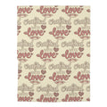 Swaddle Blanket - 'Crafted With Love' Baby Blanket (Neutral Pastel)