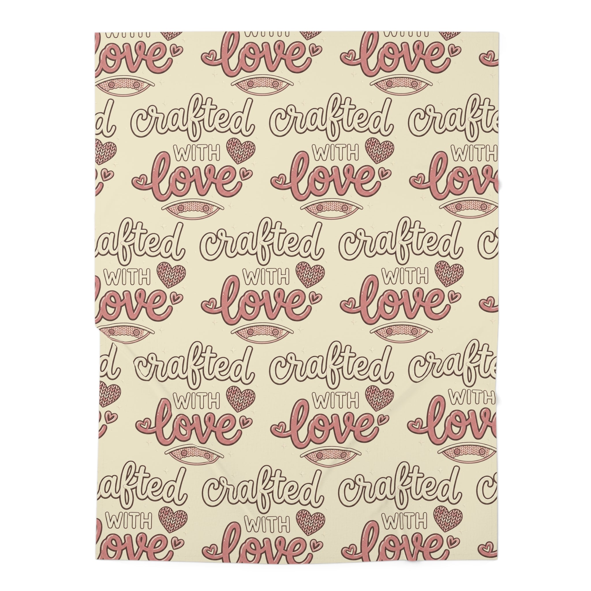 Swaddle Blanket - 'Crafted With Love' Baby Blanket (Neutral Pastel)