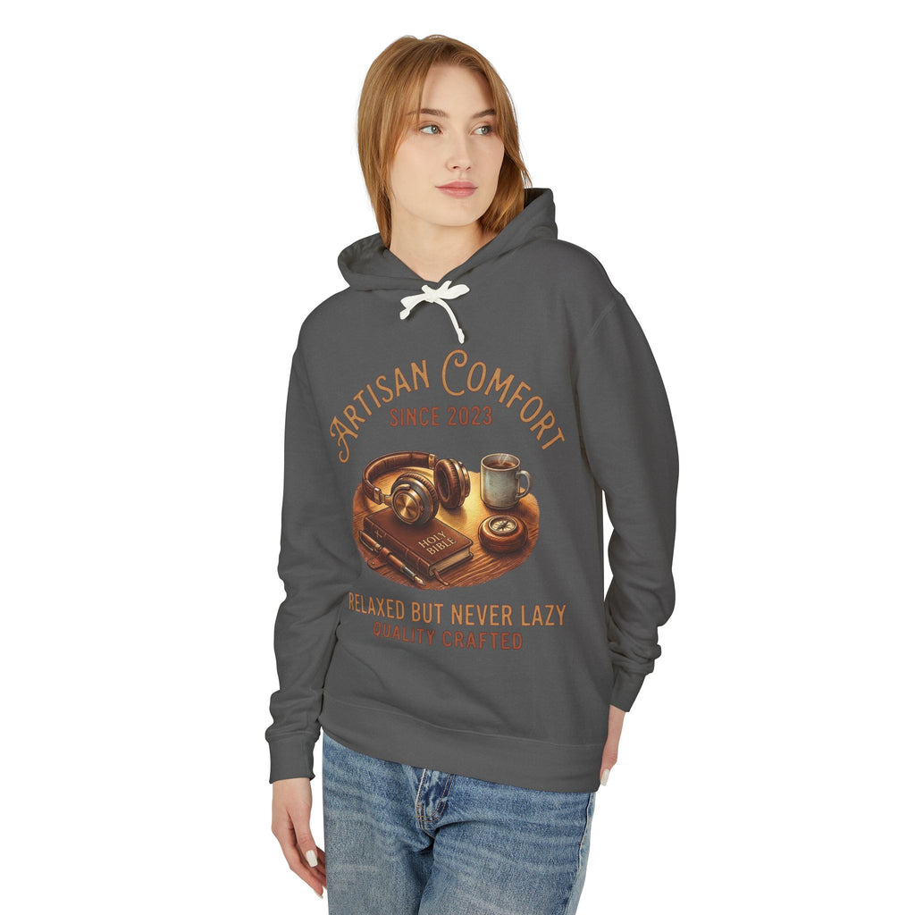 Artisan Comfort Hoodie — "Relaxed But Never Lazy" Coffee & Pastry Graphic