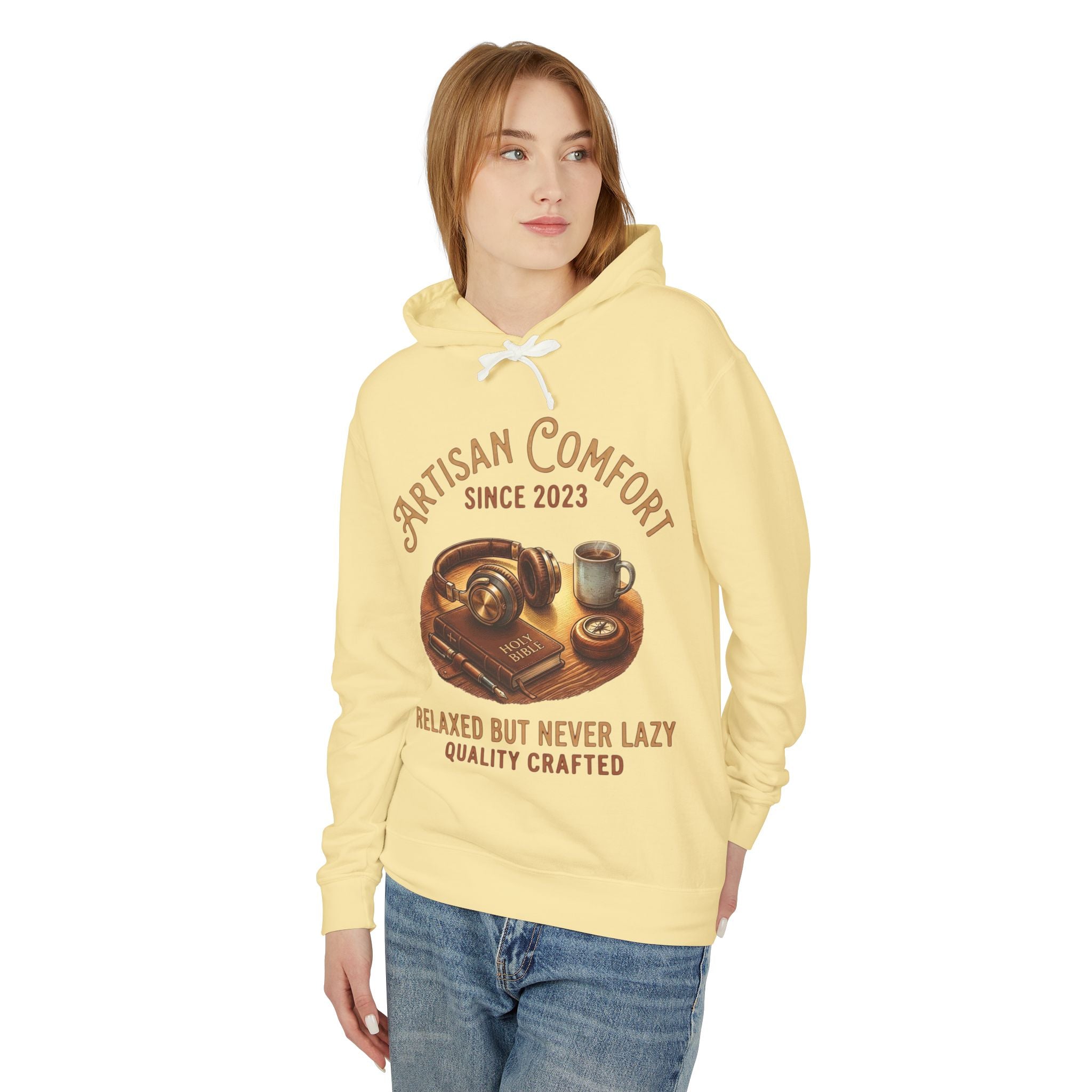 Artisan Comfort Hoodie — "Relaxed But Never Lazy" Coffee & Pastry Graphic