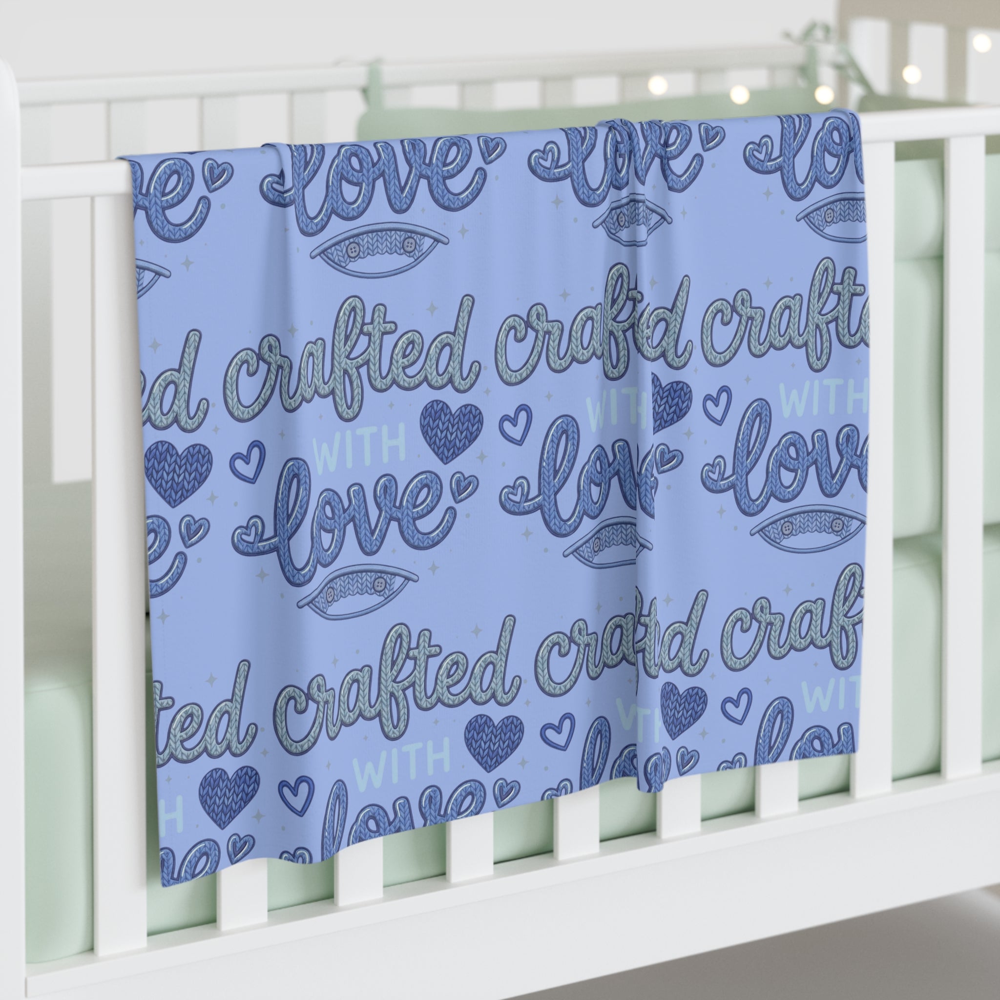 Crafted With Love Baby Swaddle Blanket — Soft Blue Newborn Wrap