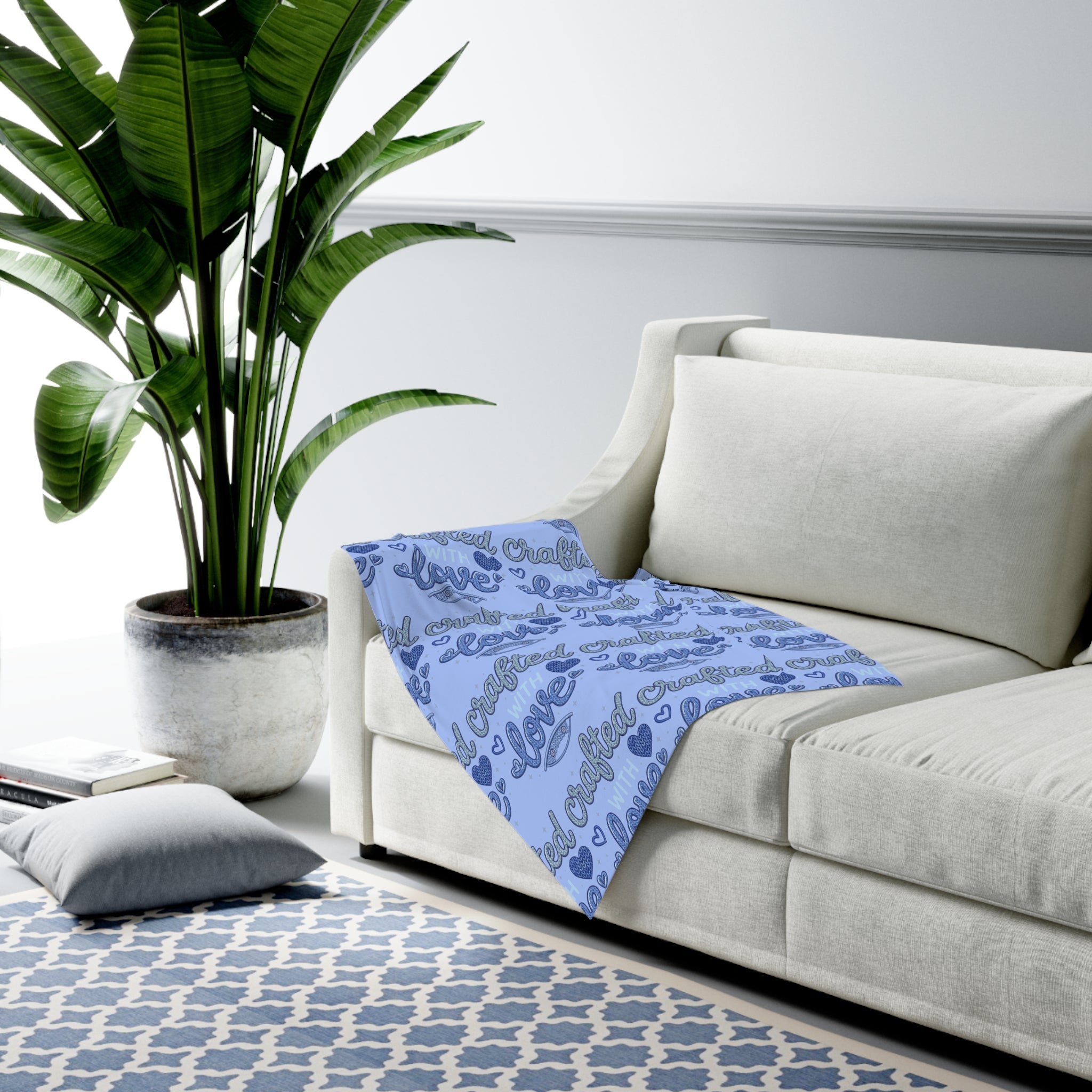 Crafted With Love Baby Swaddle Blanket — Soft Blue Newborn Wrap